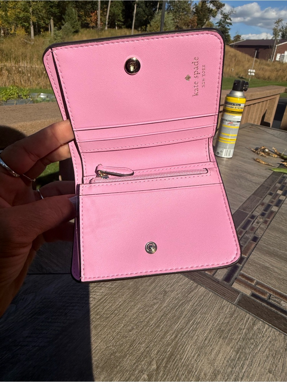 NWOT kate spade Pink Pebbled Leather Compact Wallet - Picture 8 of 9
